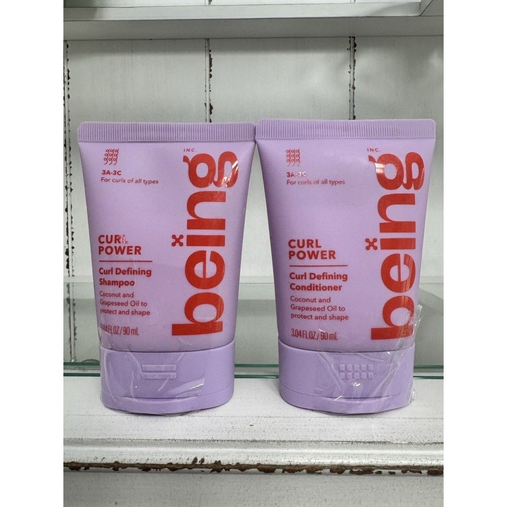 Being Curl Power Defining Shampoo‎ & Conditioner Coconut & Grapeseed Oil 3.04 Oz